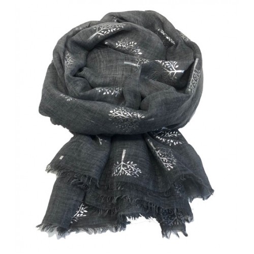 Scarf-Charcoal Mulberry SIL Foil